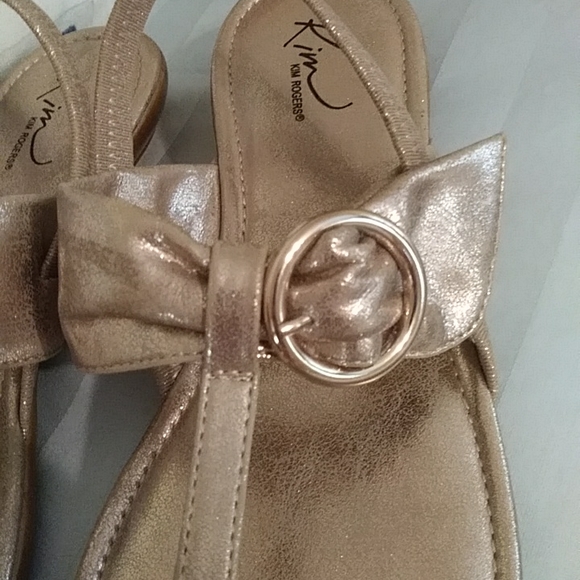 Kim Rogers Amy Slingback Thong Metallic Sandals 8M - Picture 13 of 16